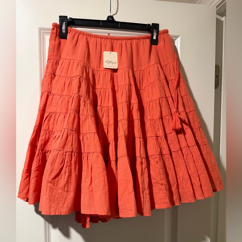 Free People Coral A-Line Skirt